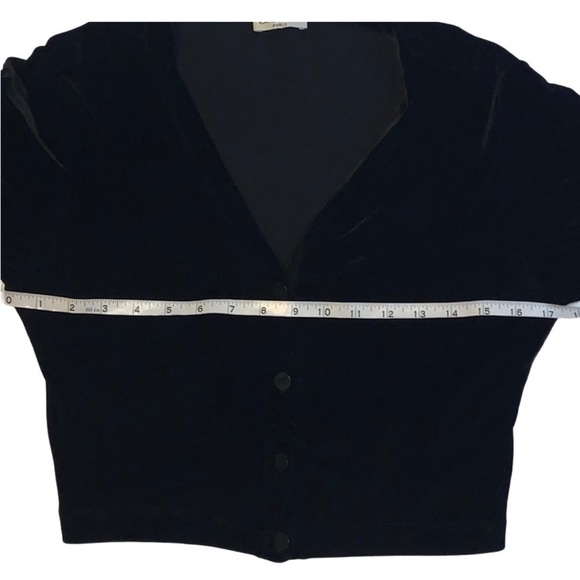 Y2K BCBG Black Velvet Tracksuit Set Cropped Button Up Jacket Pants Velour Sporty - Picture 6 of 11